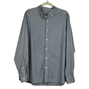 Vineyard Vines Performance Classic Whale Shirt Blue & White Gingham Size L
